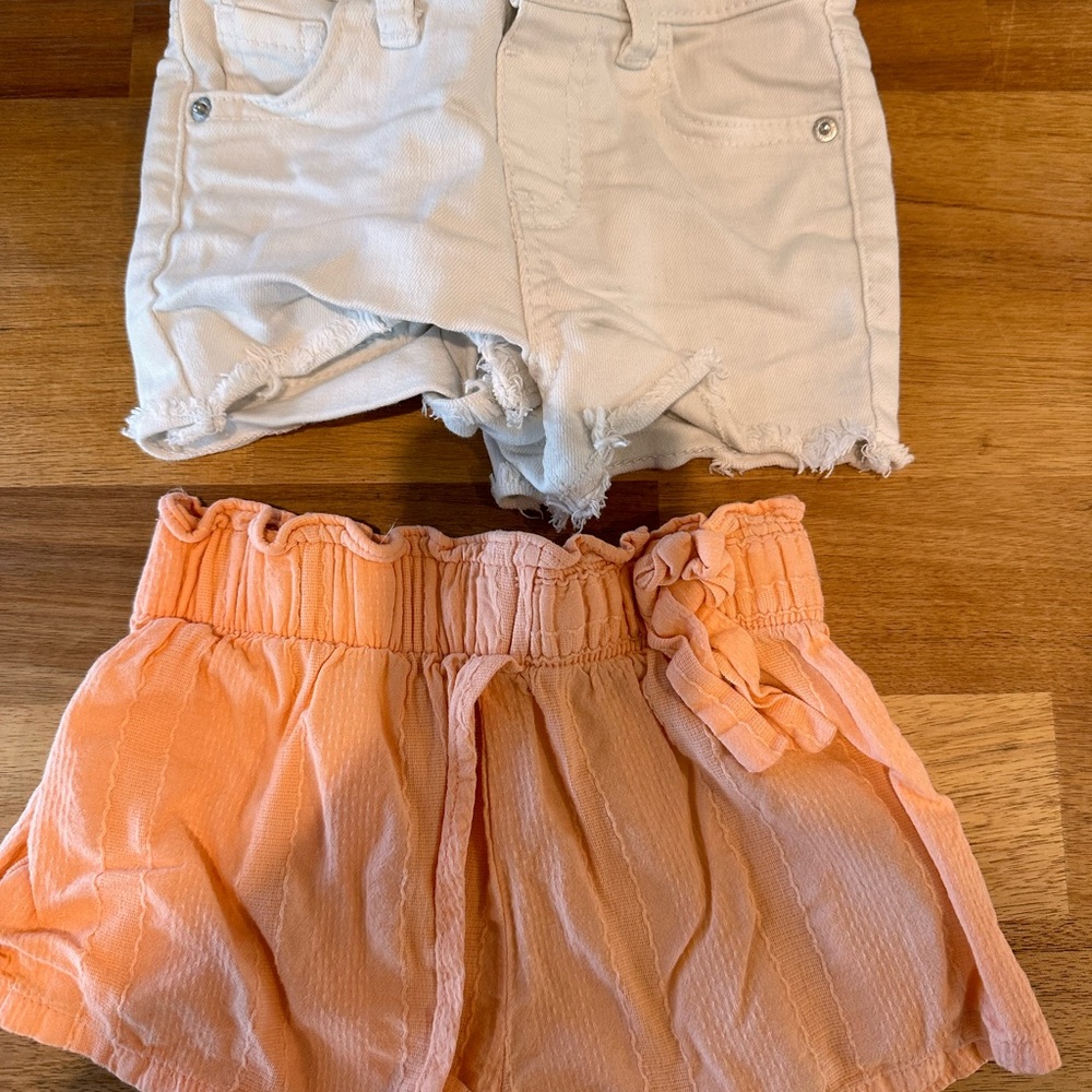 Stylish Kids Denim and Peach Skirt Set